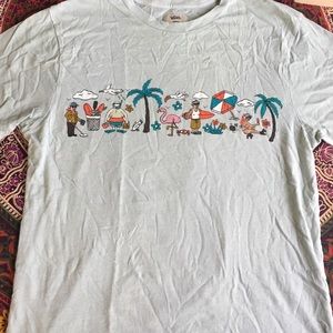 Vans beach scene mint green tee